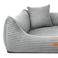 Load image into Gallery viewer, Orthopädisches Hundebett CORD in Hellgrau in der Nahaufnahme