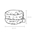 Load image into Gallery viewer, Abmessungen eines Flauschigen Designer-Katzenbett in Braun, rund und weich gepolstert, mit abnehmbarem Bezug – stilvoll, pflegeleicht und super gemütlich.