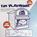 Bild in Galerie-Betrachter laden, Nahaufnahme Geräumiges Katzenhaus „Fish Bar“ aus Karton – nachhaltig, verspielt & ideal zum Spielen und gemütlich Liegen für Katzen.