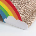Bild in Galerie-Betrachter laden, Detailaufnahme der robusten Wellpappe des Kratzbretts ‚Regenbogen‘ – hochwertige Struktur und starke Materialdicke.