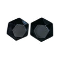 Bild in Galerie-Betrachter laden, Zwei schwarze, sechseckige Porzellan-Futternäpfe für Hunde und Katzen von oben, modernes Design mit glänzender Oberfläche.