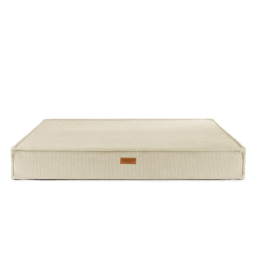 Orthopädische Katzenmatratze FINE CORD in Beige in der Vorderansicht
