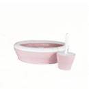 Design-Katzenklo-Set in Rosa mit passender Schaufel und Halter – hochwertig gefertigt in Italien.