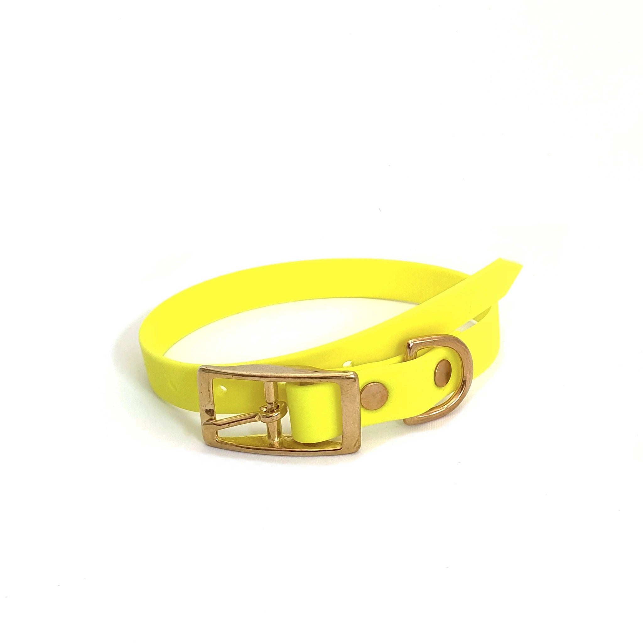 Biothane Halsband in gelb – robust, wasserfest & geruchsneutral – Made in Germany