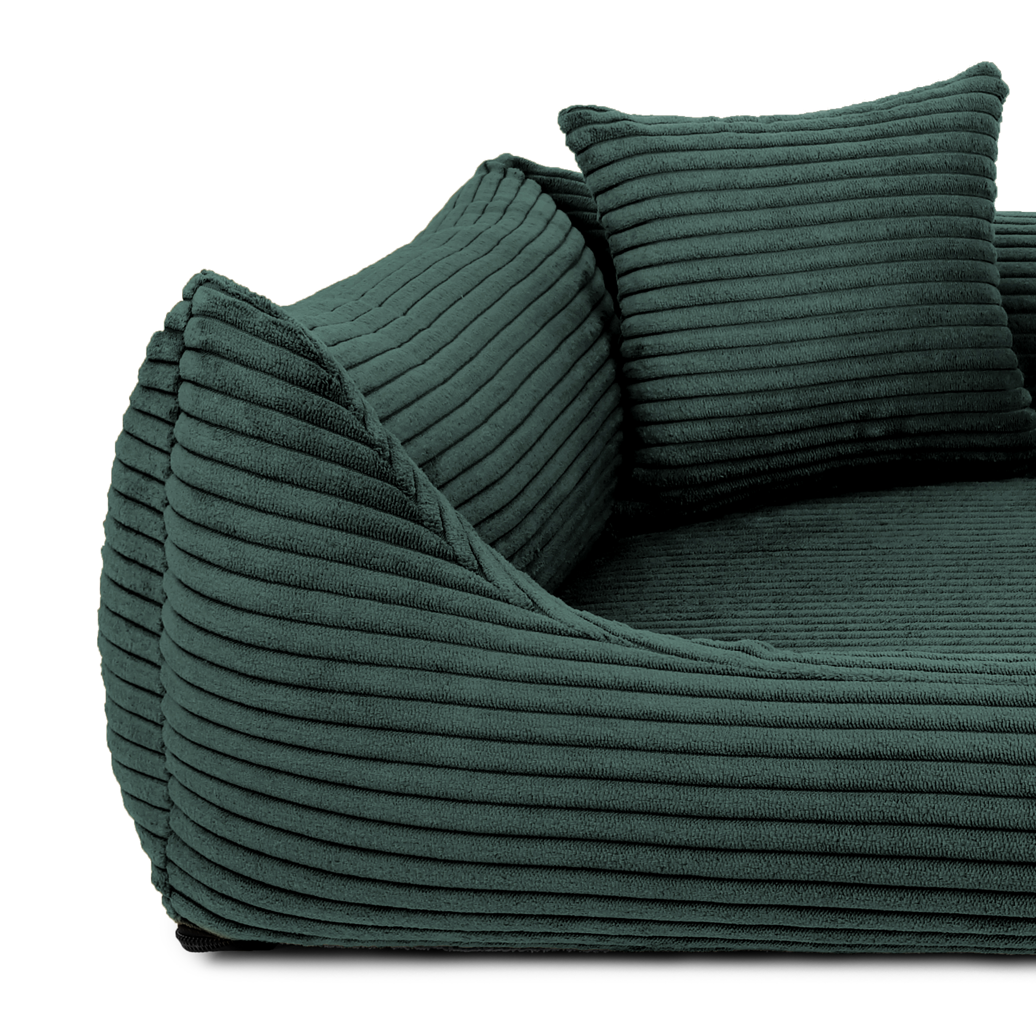 Orthopädisches Katzenbett CORD in Grün in der Nahaufnahme