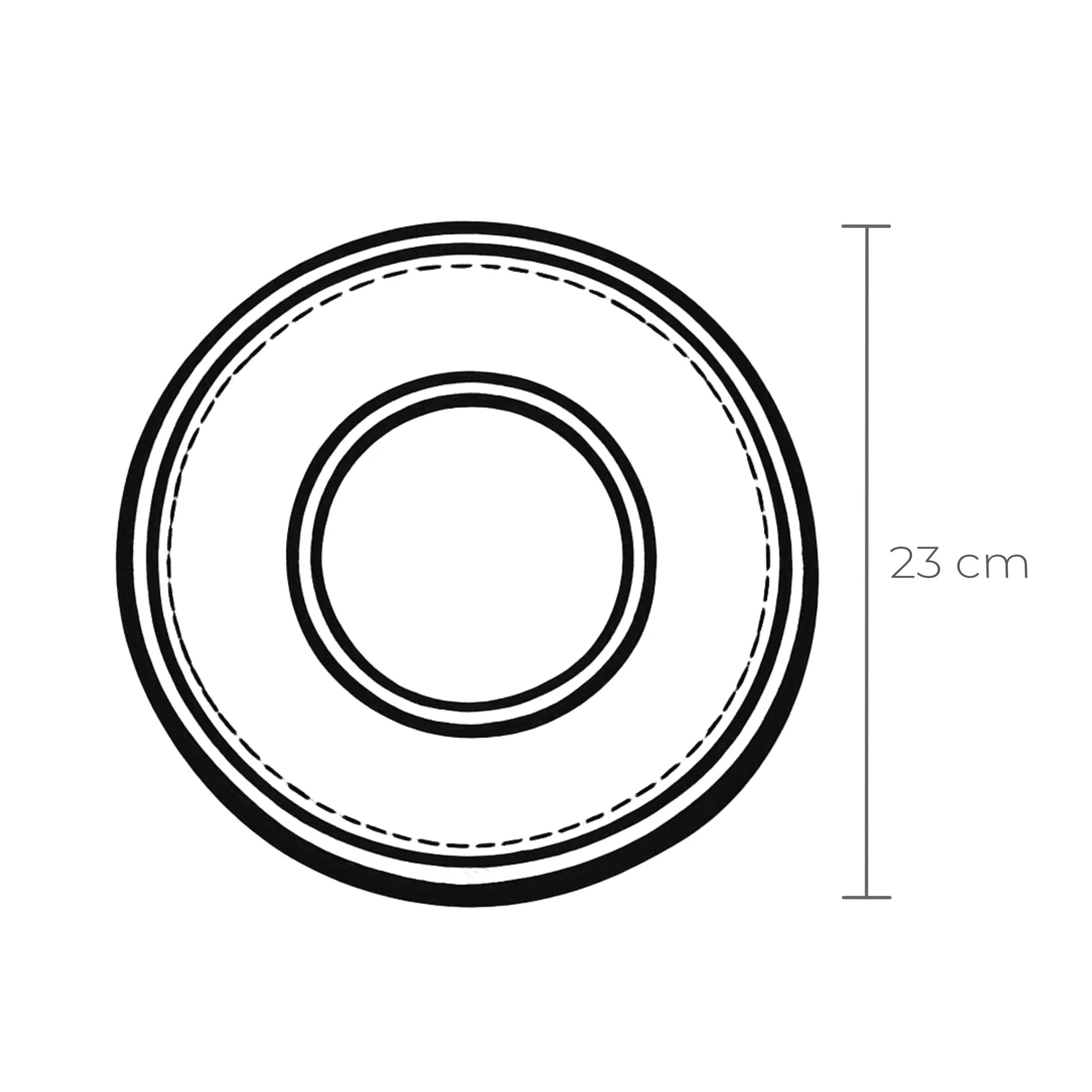 Größenansicht des Frisbees mit Maßangaben