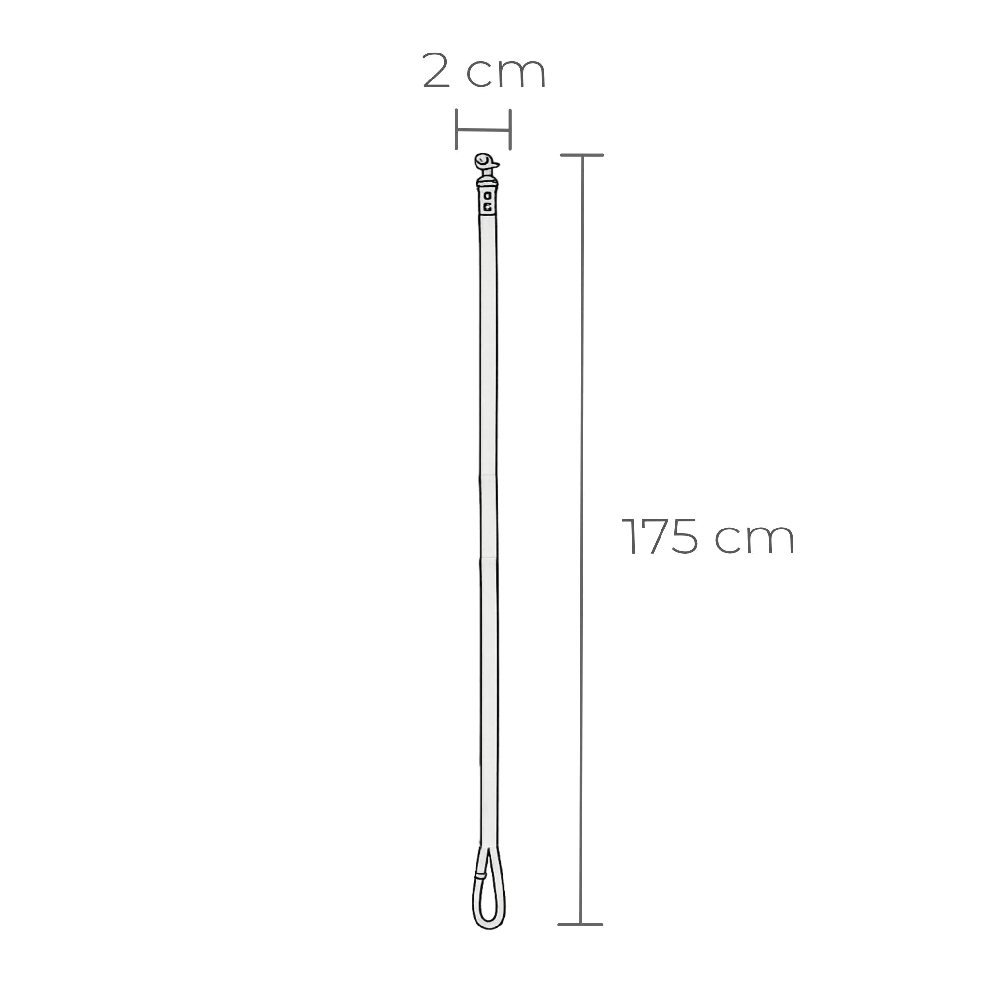 Abmessung der Gula Hundeleine 175 cm lang
