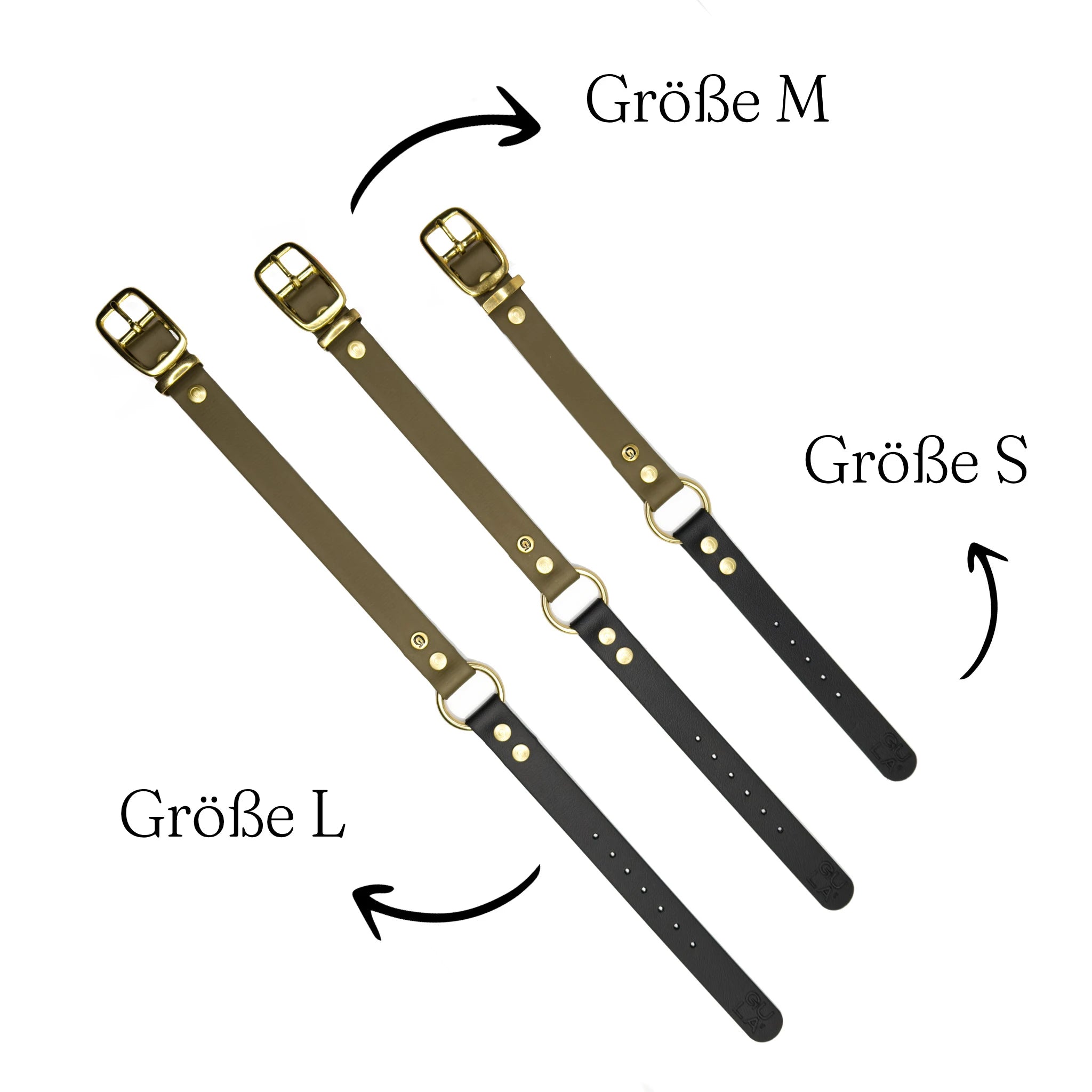 GULA Hundehalsband in Grün, 3 Größen. 