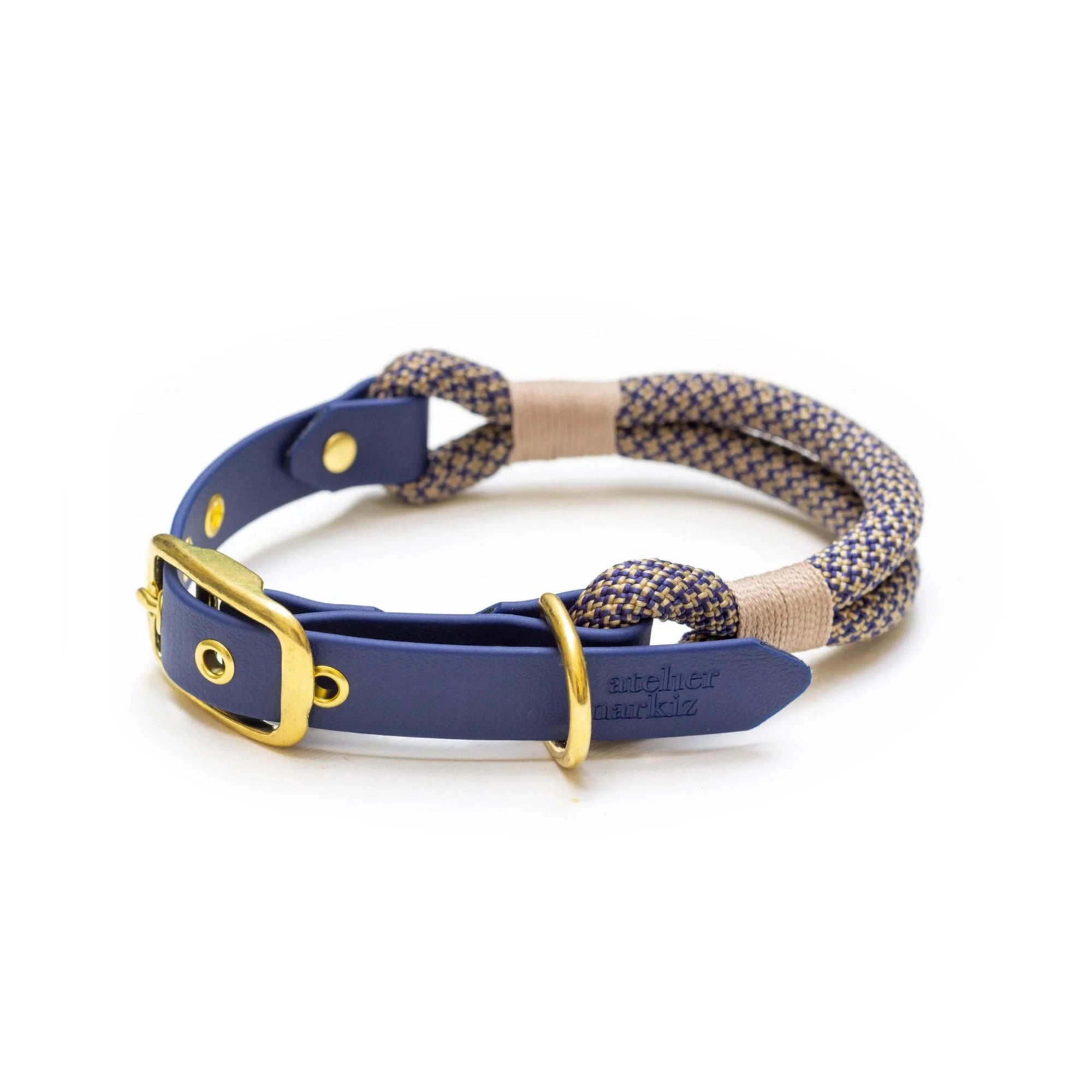 Hundehalsband Minuit in blau  – Tau & Biothane, handgefertigt in Frankreich