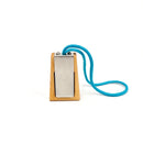 Holz-Hundeklicker mit Edelstahlplatte und blauer Handschlaufe – nachhaltiges Trainingszubehör - handgemacht in Deutschland