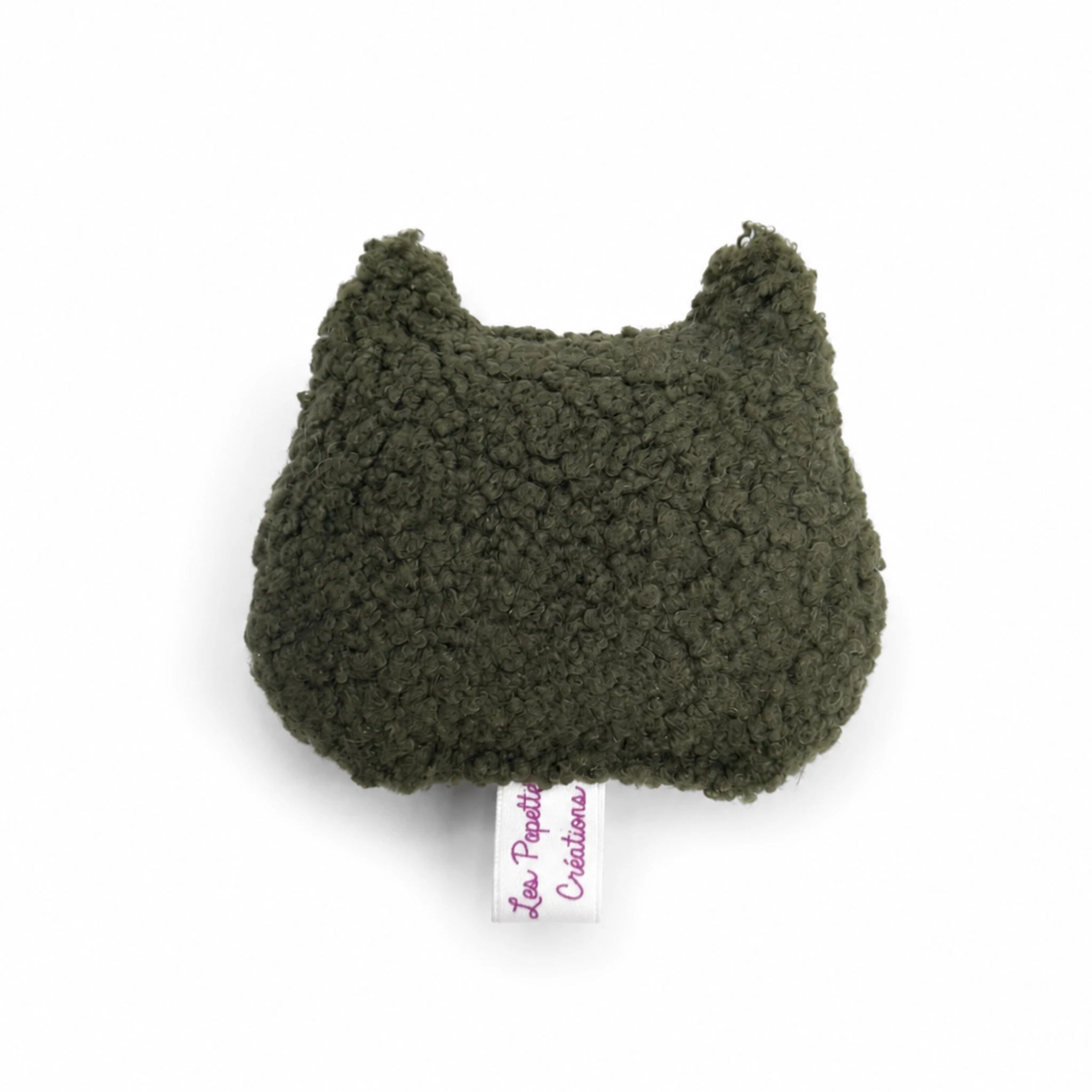Katzenkissen aus Cordstoff und Sherpa-Fleece - gruen