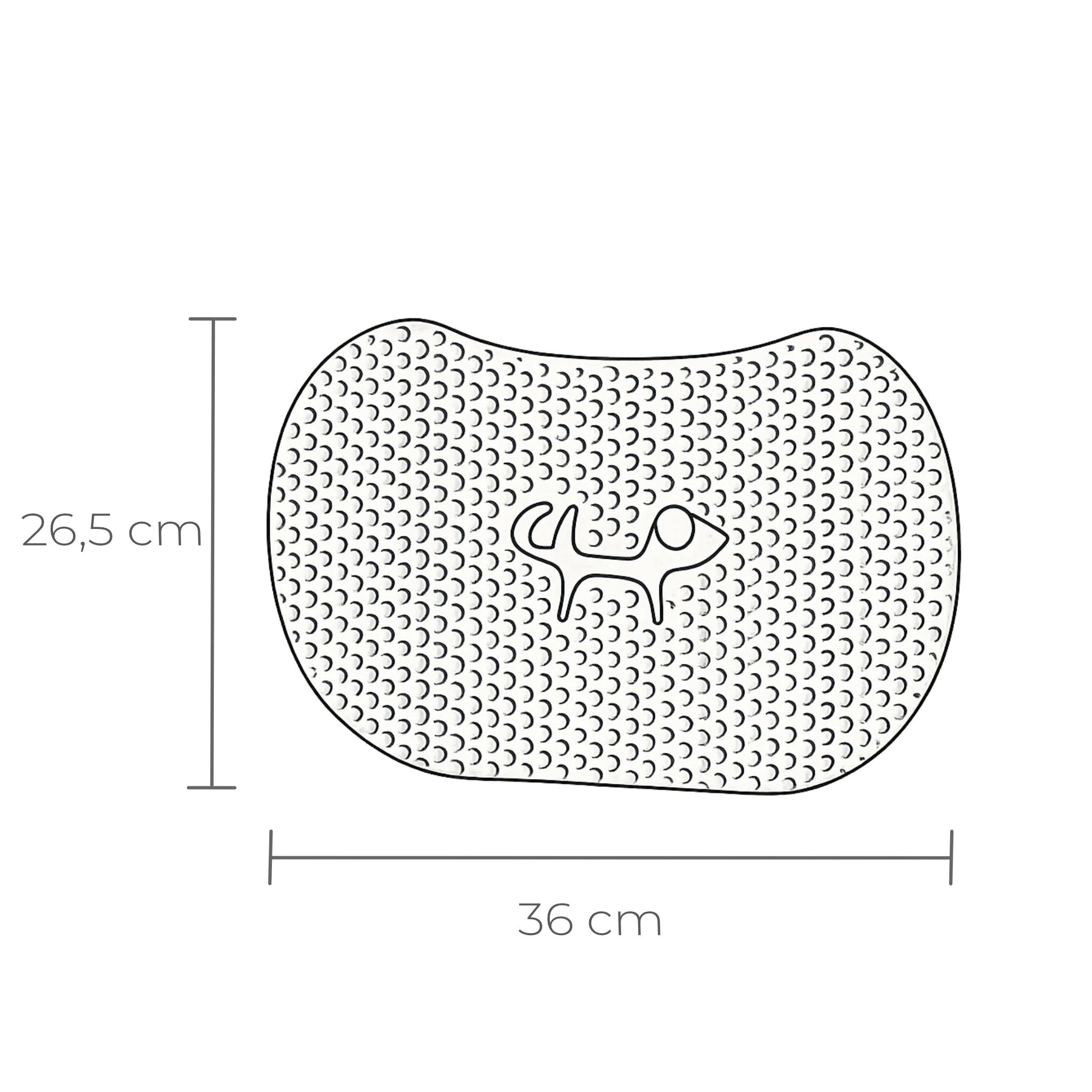 Abmessung Katzenstreumatte mit Struktur und geprägtem Tiermotiv – rutschfest & pflegeleicht.