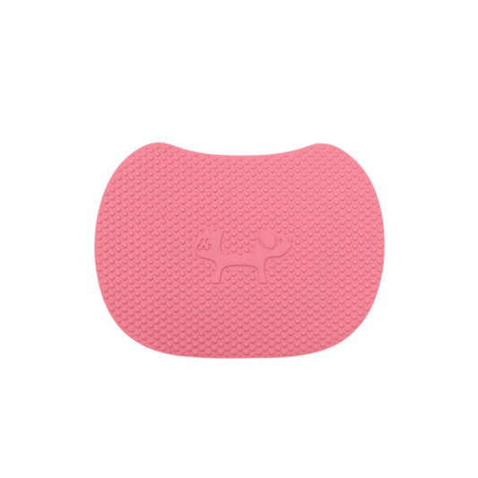 Pinke Katzenstreumatte mit Struktur und geprägtem Tiermotiv – rutschfest & pflegeleicht.