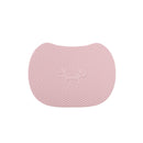 Rosa Katzenstreumatte mit Struktur und geprägtem Tiermotiv – rutschfest & pflegeleicht.