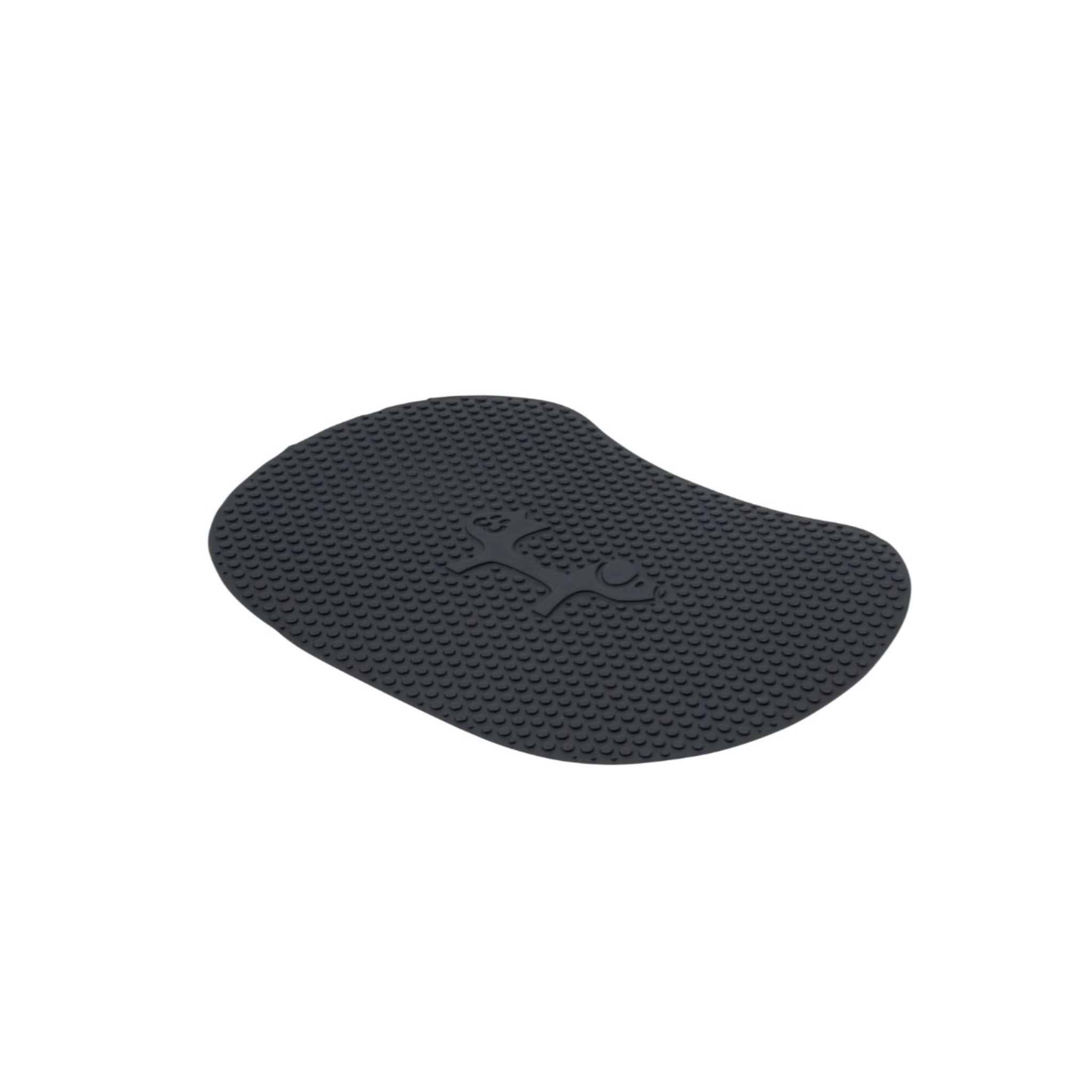 seitliche Ansicht schwarze Katzenstreumatte mit Struktur und geprägtem Tiermotiv – rutschfest & pflegeleicht.