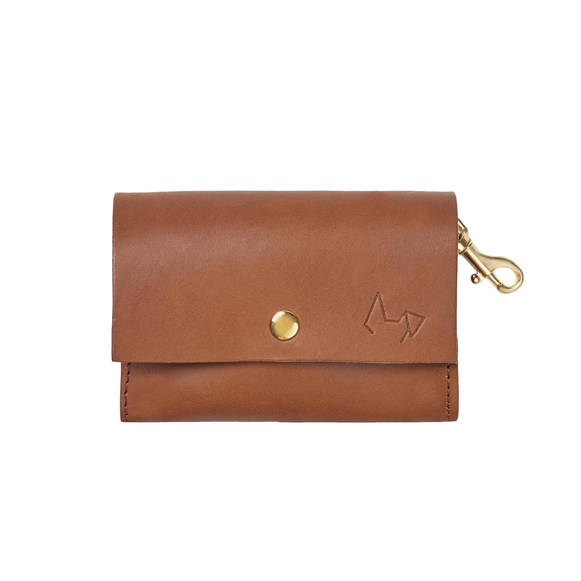 Kotbeutelspender aus Leder in Braun – hochwertig, kompakt, mit goldener Hardware