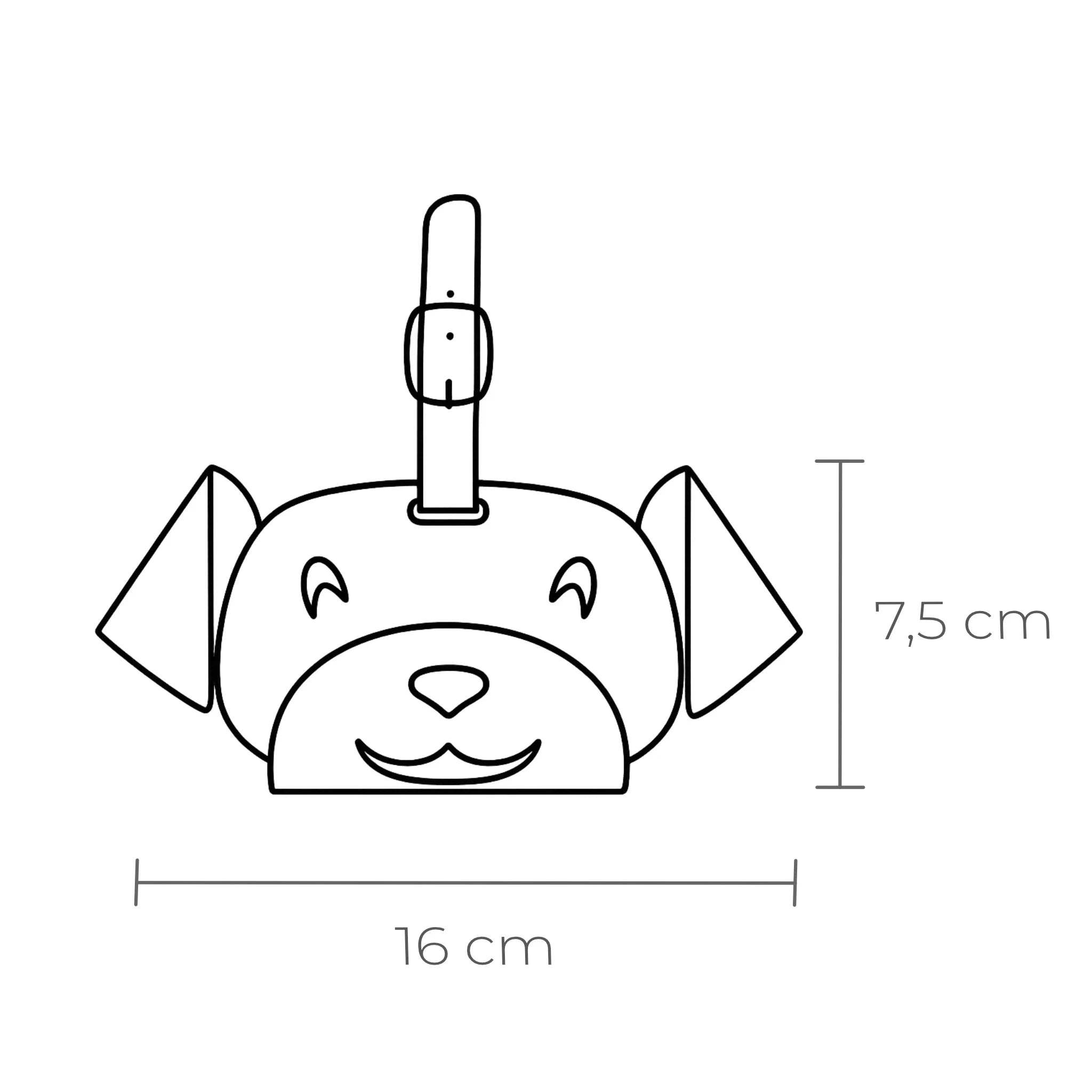 Abmessung Kotbeutelspender Kobe einzeln freigestellt, Vorderansicht