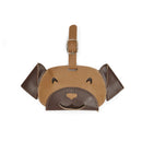 Nahaufnahme Hundekopf-Kotbeutelspender aus braunem Kunststoff