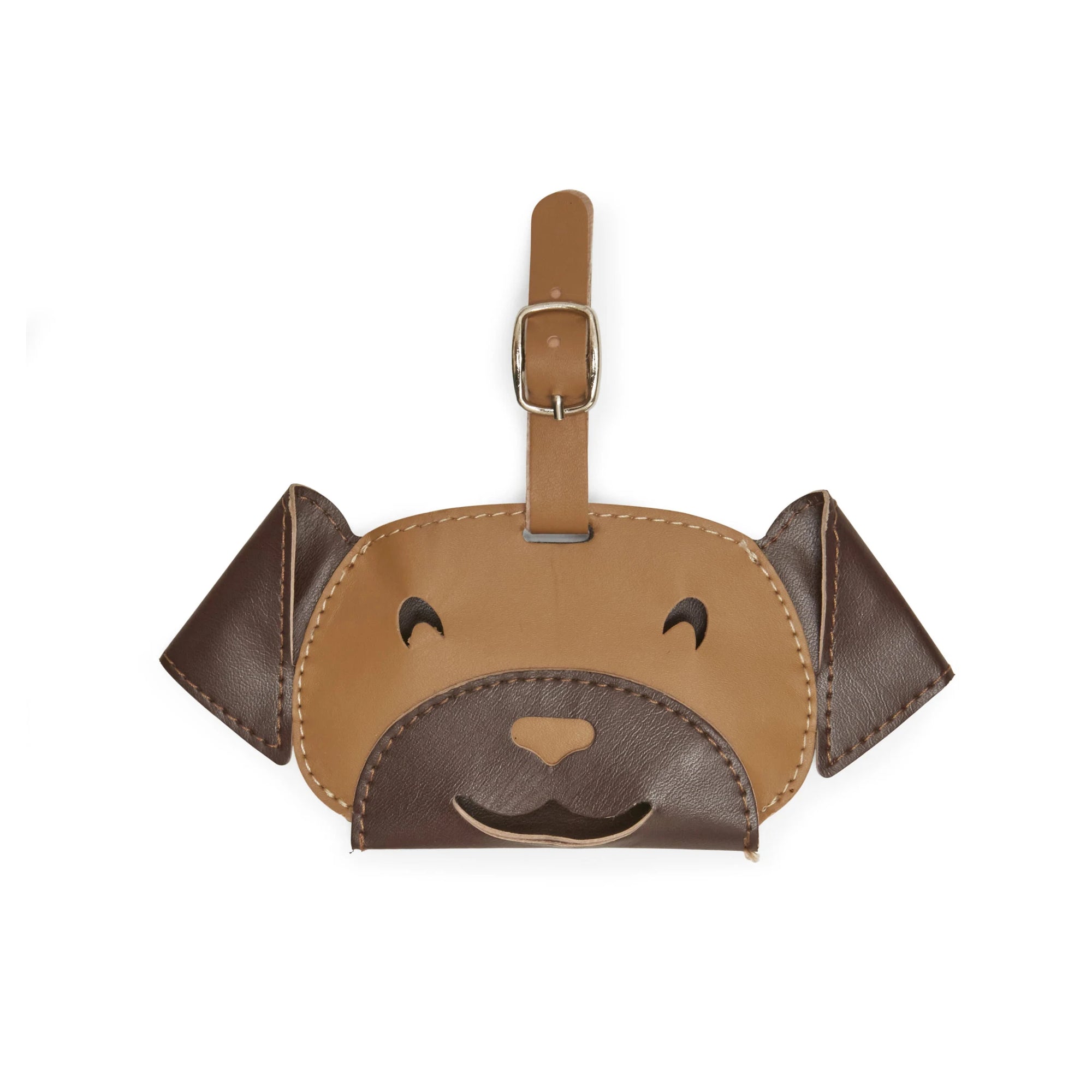 Nahaufnahme Hundekopf-Kotbeutelspender aus braunem Kunststoff