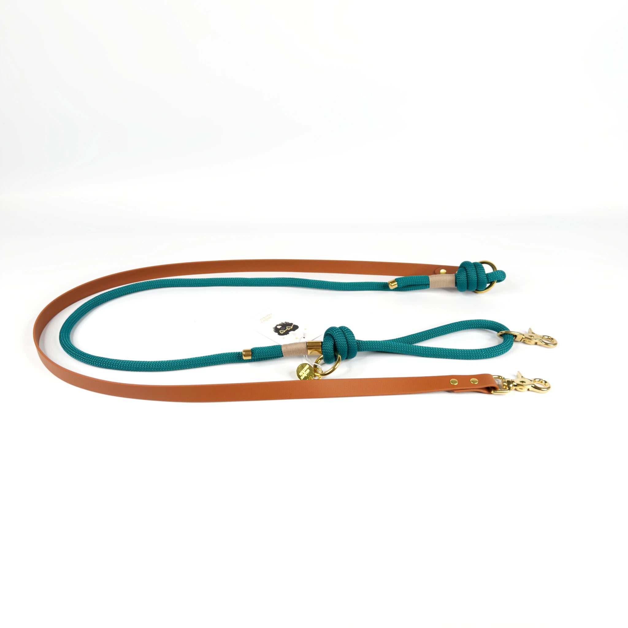 Freihandleine Minuit aus Tau & Biothane – 3-fach verstellbar in Grün.