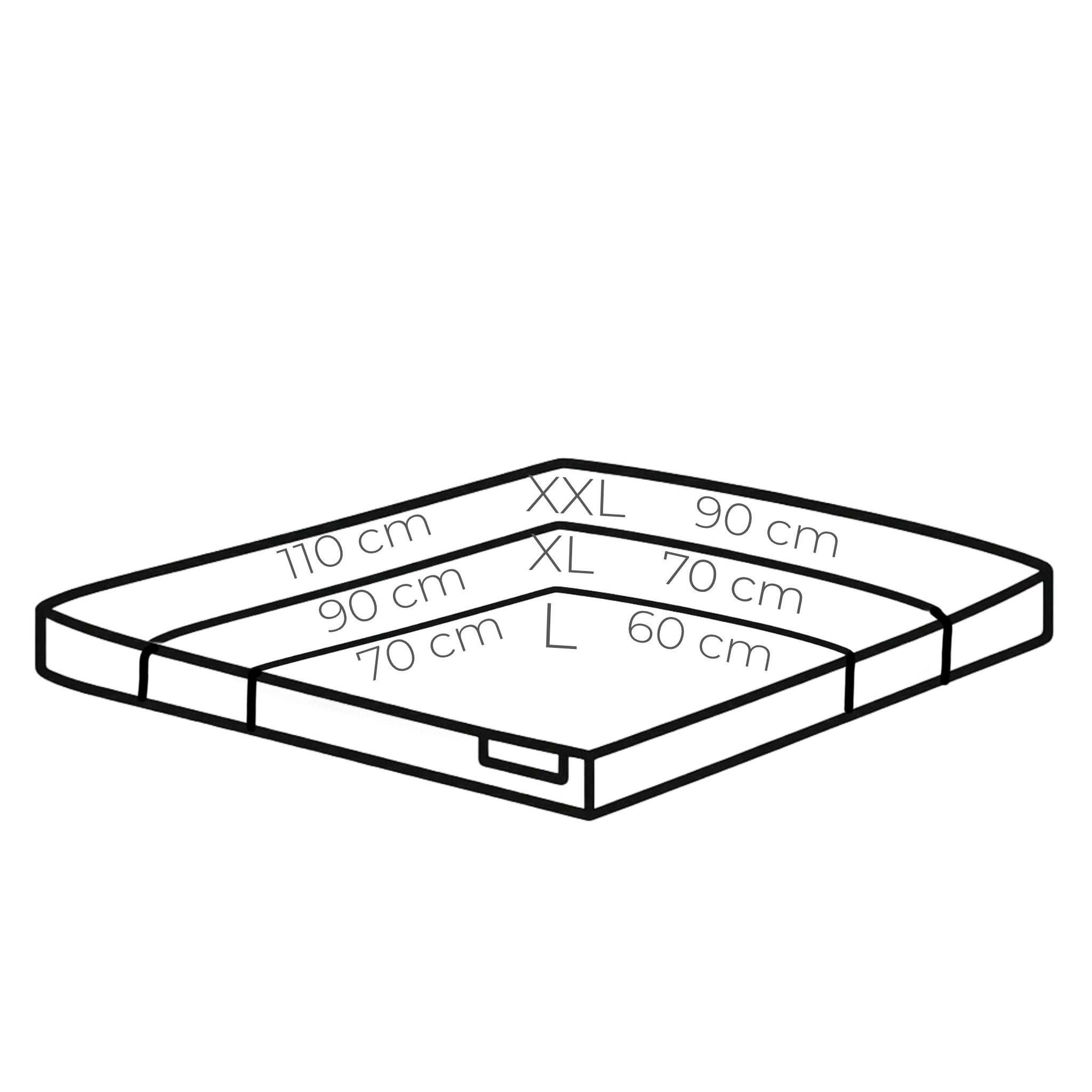 Öko-Liegeplatz L 60 × 70 cm / XL 90 × 110 cm – hergestellt in Polen (EU).“