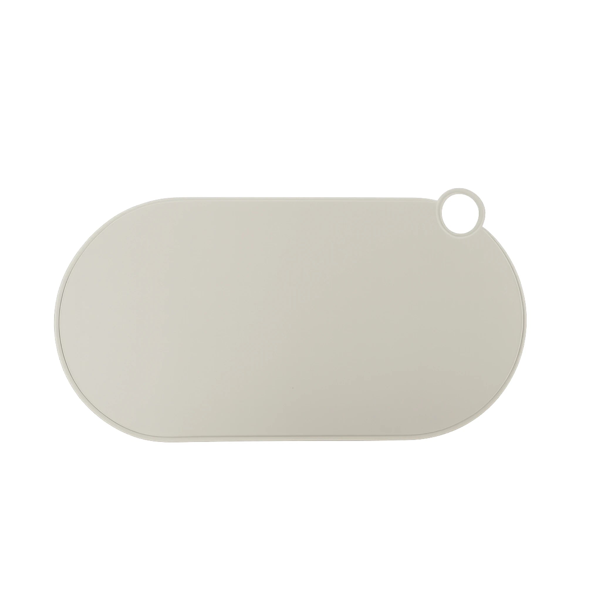 Silikon-Napfunterlage 25×49 cm – rutschfest, wasserfest & modern in hellgrau.