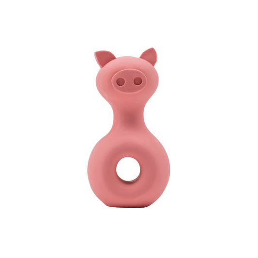 Rosa Hundespielzeug Schweinchen aus Naturlatex – Produktansicht