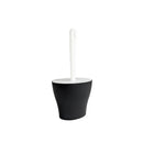 Design-Katzenklo-Schaufel in Schwarz von vorne mit passendem Halter – hochwertig gefertigt in Italien.