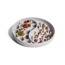 Schleckmatte aus Silikon in grau mit Futter – Anti-Schling-Design, rutschfest & gefriergeeignet