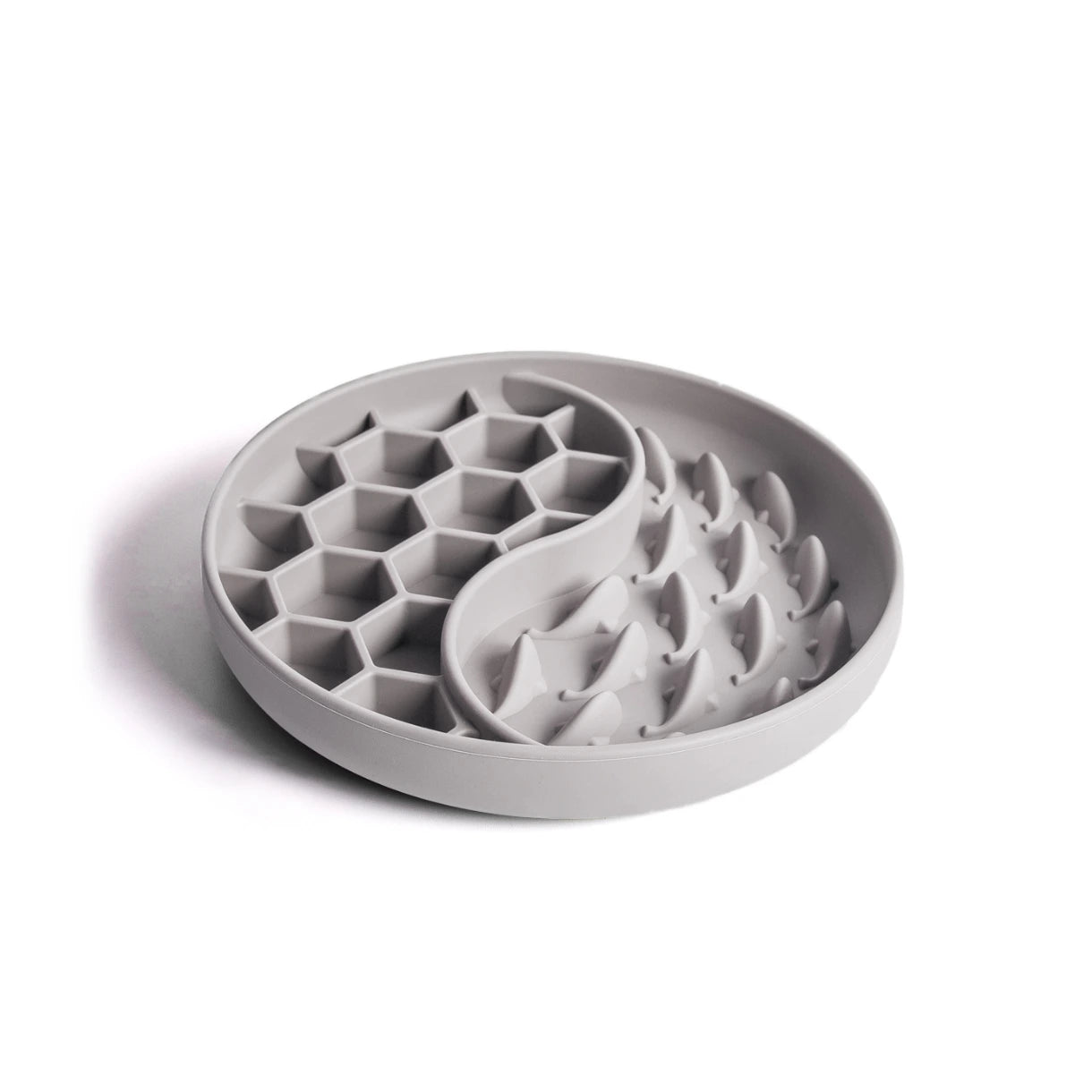 Schleckmatte aus Silikon in grau– Anti-Schling-Design, rutschfest & gefriergeeignet