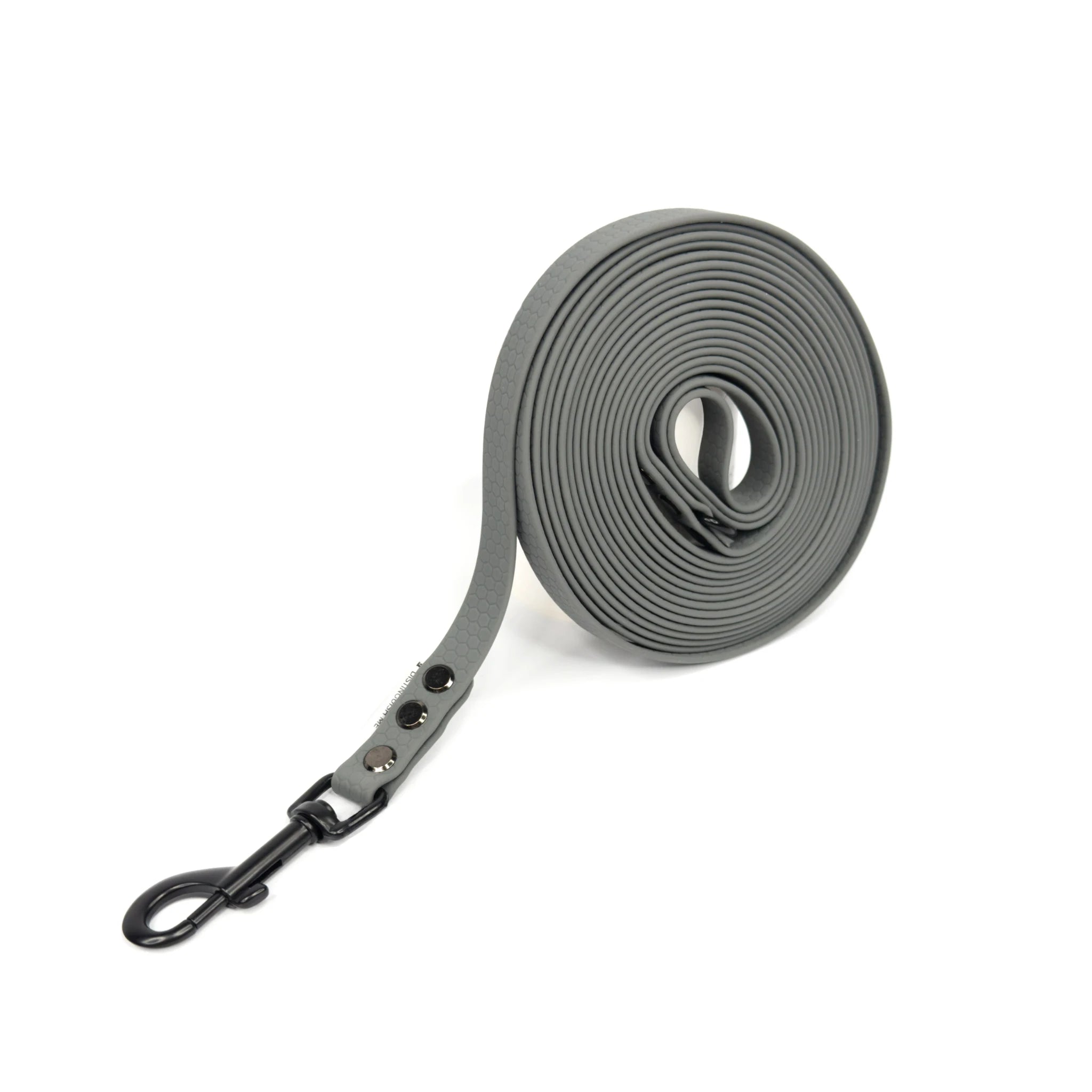 Schleppleine Grau mit Hexa-Grip und Zinkkarabiner