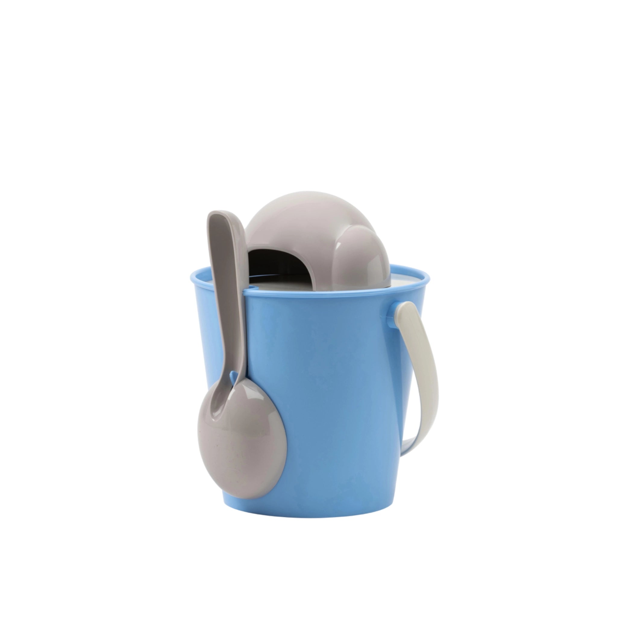 Rückansicht Trockenfutterbehälter ‚Dog‘ in Rosa und Hellgrau mit Deckel im Hundedesign – luftdicht & spülmaschinenfest